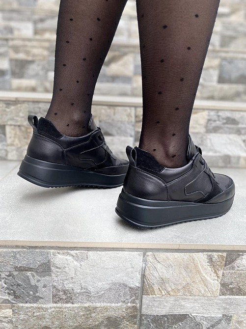 EMELI Кросівки жіночі EMELI 055 чорні (весна-осінь, шкіра+замша натуральна) (4394) лише 36р.38р Коломыя - изображение 5