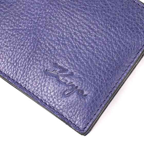 Відмінний чоловічий затискач із зернистої шкіри KARYA 21057 Синій Київ