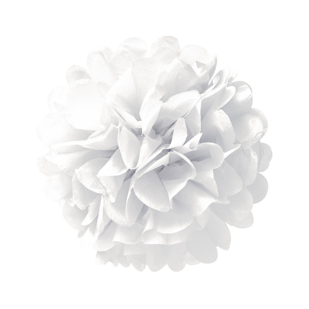 Помпон бумажный для праздника 15 см белый Киев - изображение 1