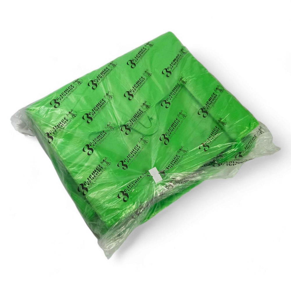 Пакеты майка Зеленый 29/7×46 Золотое Сечение 250шт Харьков - изображение 2