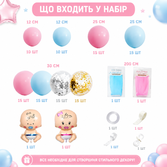 Набор для фотозоны на гендер пати Киев