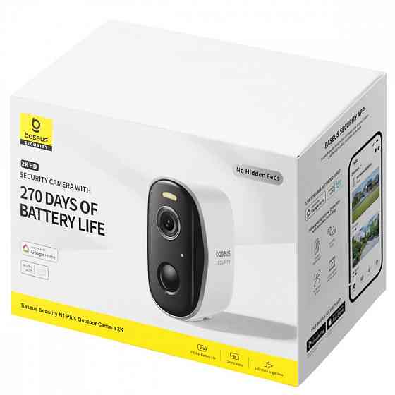Додаткова IP-камера відеоспостереження Baseus Security N1 Plus Outdoor Camera 2K White Одеса