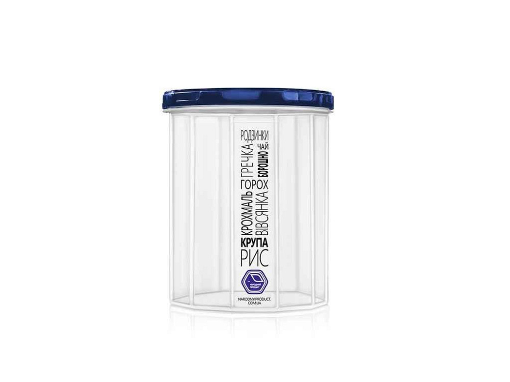 Ємність для сипучих продуктів 1,0л (синя кришка) арт.83и ТМ НАРОДНИЙ ПРОДУКТ   Solmir Київ - фото 1