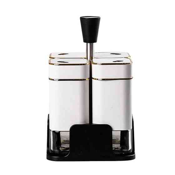 Набор для специй на подставке 4 предмета 10х10х17 см емкости для приправ 120 мл Белый HP-1312 Киев