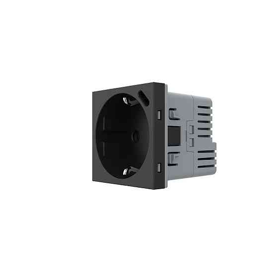 Електрична розетка LIVOLO з USB Type-C PD 18Вт, швидке заряджання iPhone, чорна, 16А 230В, із заземленням, шторки, модуль (VL-FCTF16A.UC18W-2BP) Коломыя