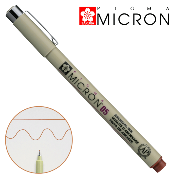Линер PIGMA MICRON (0.5) 0,45мм Коричневый Sakura Киев