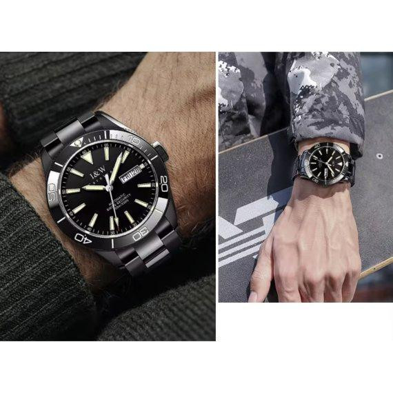 Чоловічий механічний наручний годинник Carnival Shark 10 Bar (Чорний) Київ - фото 4