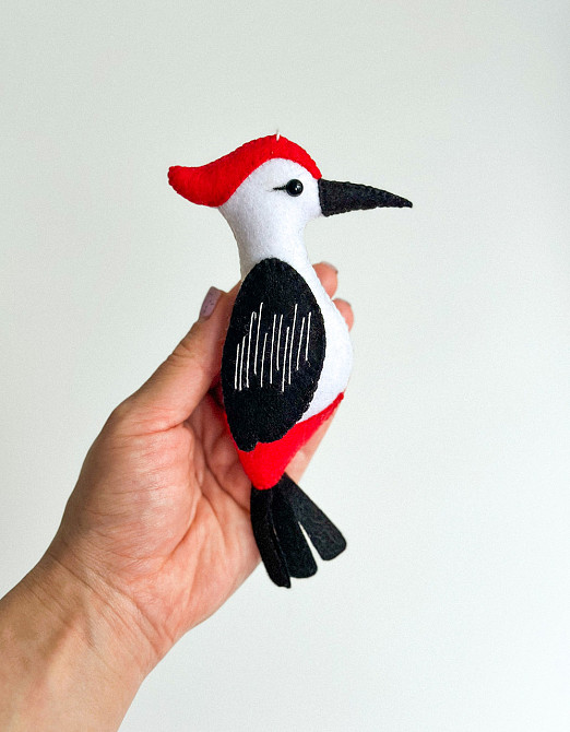 М’яка фетрова іграшка дятел ручної роботи – безпечна розвиваюча іграшка Київ - фото 8