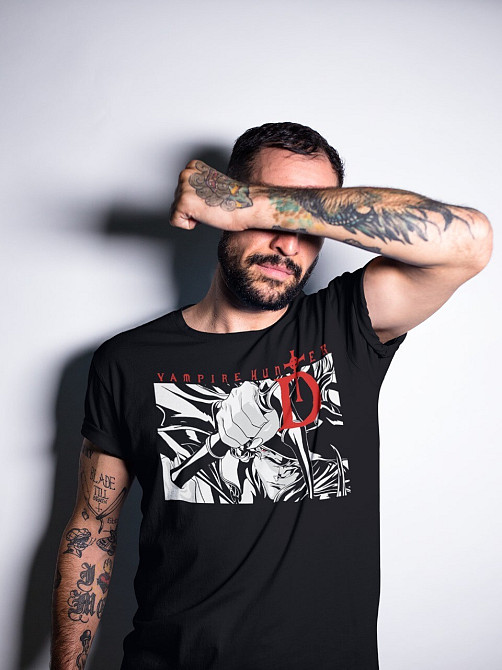 Футболка з аніме принтом Вампіре Хунтер Д Блоодлуст оверсайз (S/M/L) Чорний AnimeJ0341 Дніпро - фото 1