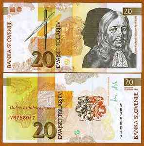 Словенія / Slovenia 20 Tolarjev 1992 Pick 12 UNC Полтава