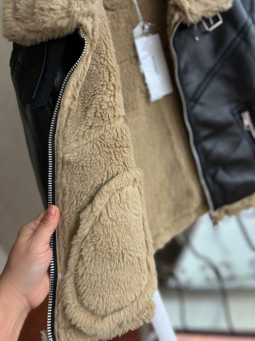 Дублянка жіноча Aftf Basic 2407 коротка блискавка з хутром екозамша темно коричнева, темно-коричневий, L Київ - фото 14