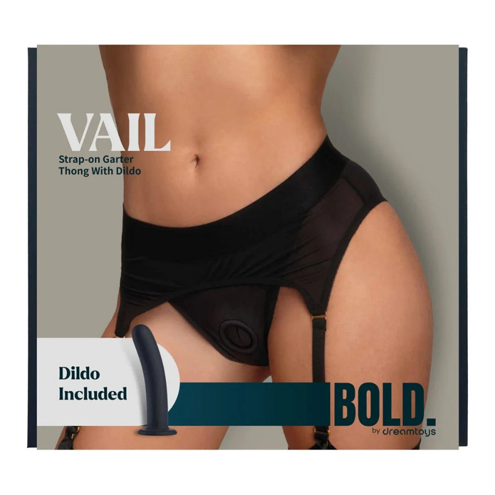 Страпон із трусиками-підв'язками Dream Toys Bold Vail, чорний, розмір S Sex Aura Київ - фото 10