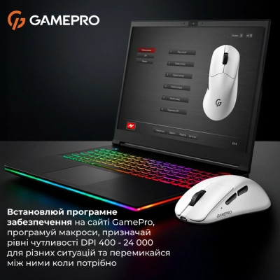 Мишка GamePro Genesis Avenger Wireless/Bluetooth/USB White (GM096W) Вінниця - фото 4