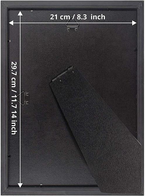 Рамка для фотографій, дипломів, сертифікатів 2 шт A4, дерев'яна чорна настінна з плексигласом GraduatePro 21x29 см Київ - фото 9