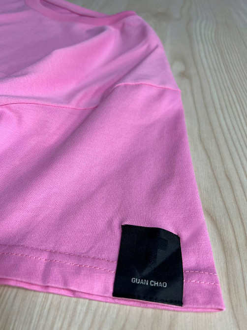 Футболка женская A-N 26075 оверсайз базовая с нашивкой, розовый, one size Киев - изображение 6