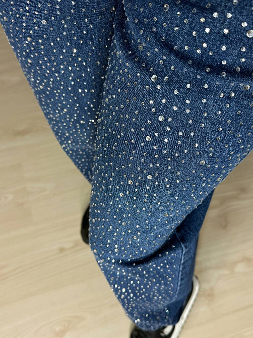 Джинсы женские Amore 1500 skater mom с россыпью камешков синие, синий, 25, 25, 71 см, 100 см Киев - изображение 9