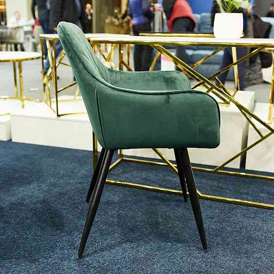Стілець LINEA VELVET чорний каркас/зелений BL.78 Київ