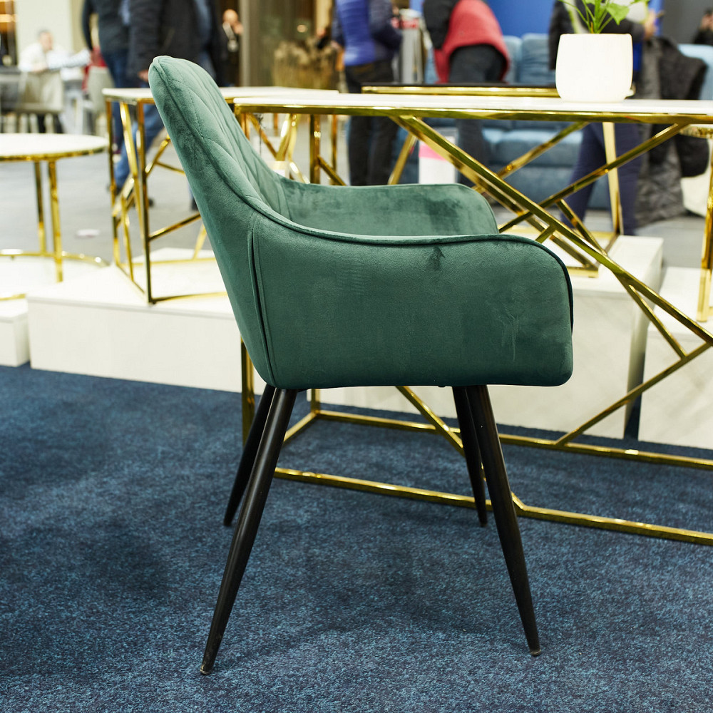 Стілець LINEA VELVET чорний каркас/зелений BL.78 Київ - фото 5
