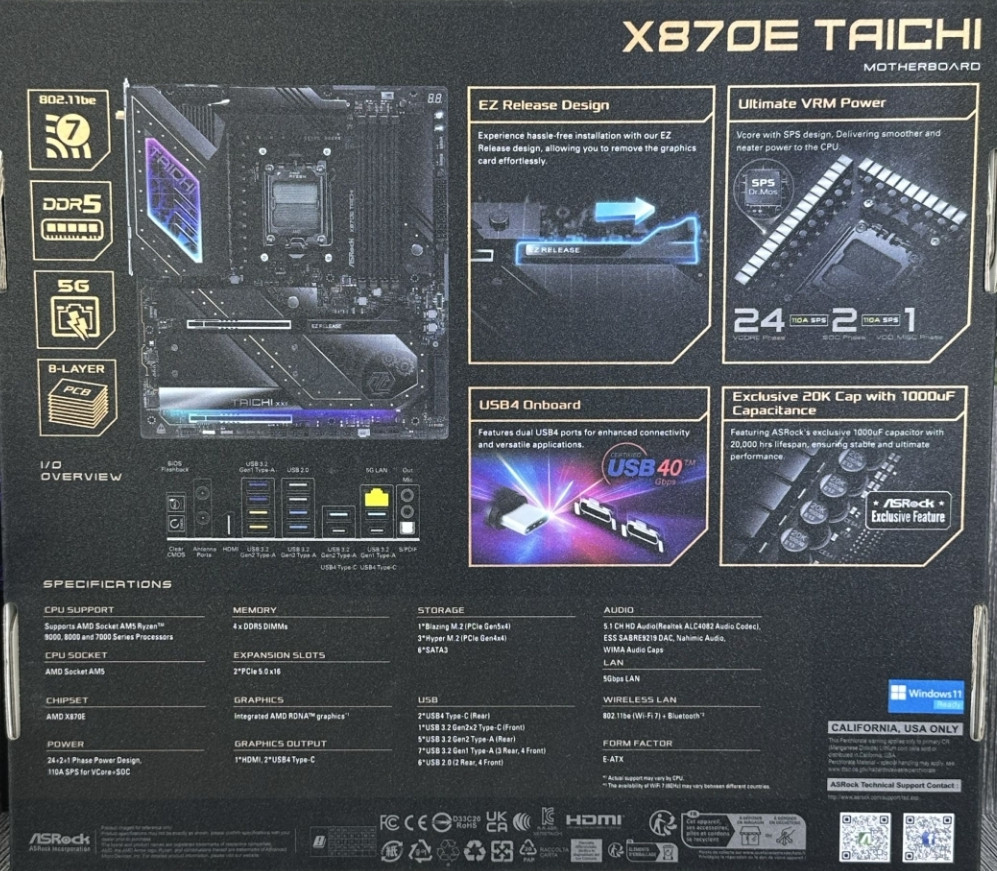 Материнська плата ASRock X870E Taichi 1 шт. NEW! Харків - фото 7