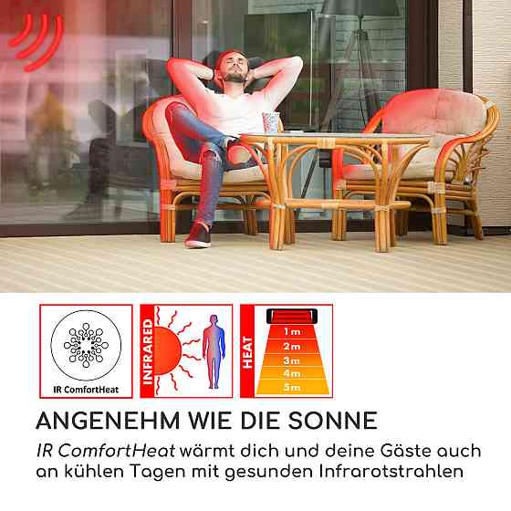 Тепловидатний нагрівач Heat Guard Reflex 1800 Вт IP65 з дистанційним керуванням таймером (Німеччина, Рівне