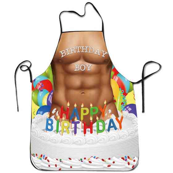 Фартух з приколами чоловічий Happy birthday 75 на 60 см різнобарвний Київ