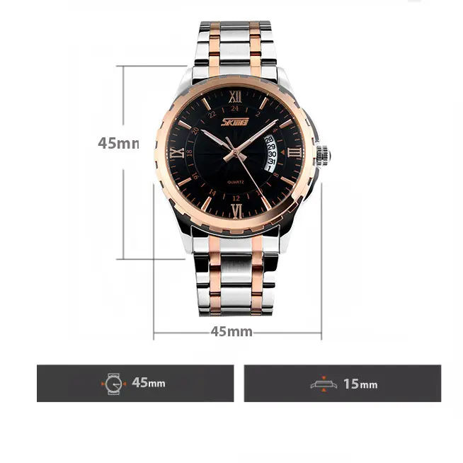 Мужские наручные часы Skmei 9069 Серебристый с розовым золотом Винница - изображение 6
