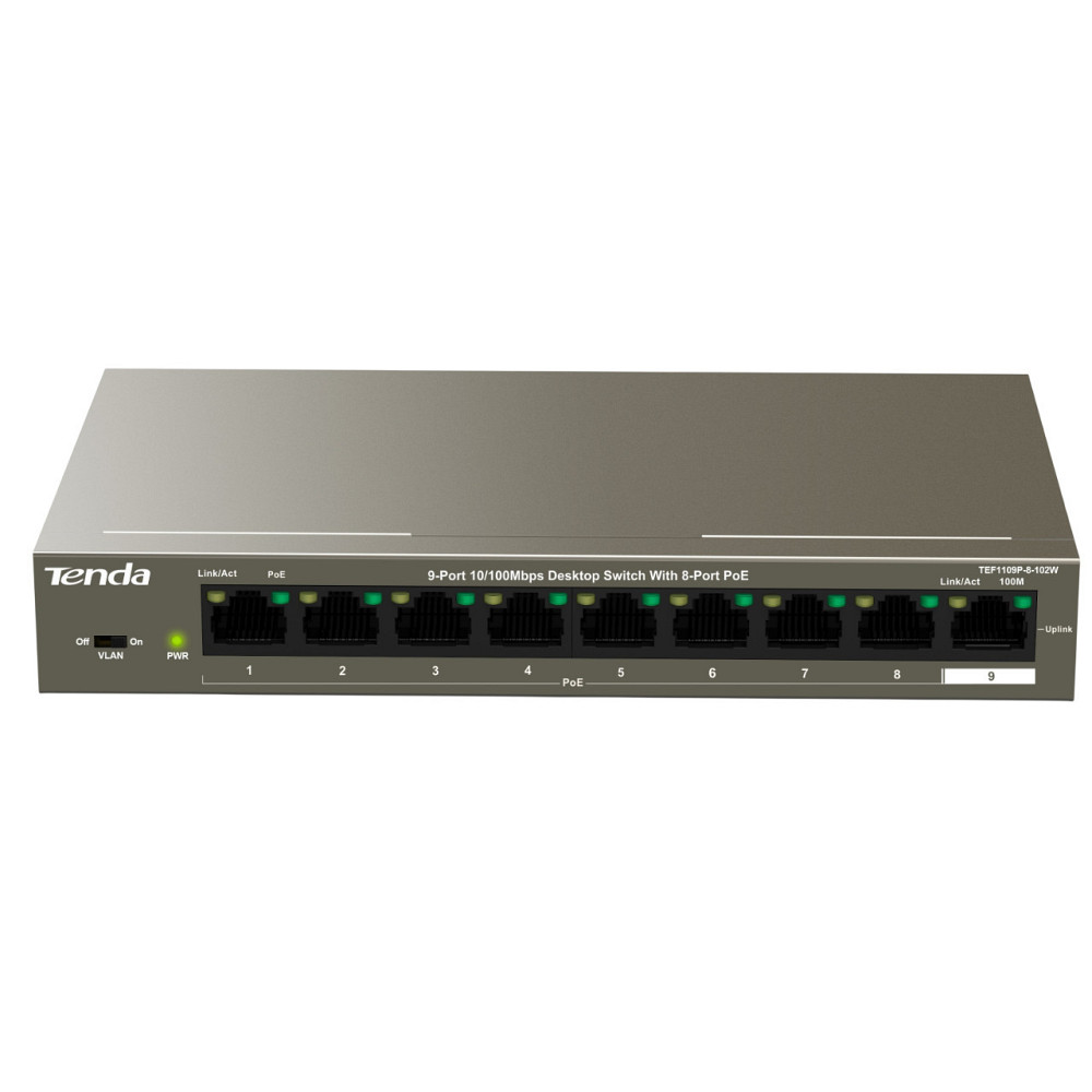 Комутатор Tenda TEF1109P-8-102W ( 16033 ) Харьков - изображение 3