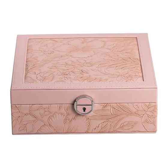 Двоярусна шкатулка для прикрас з еко-шкіри з замком Київ