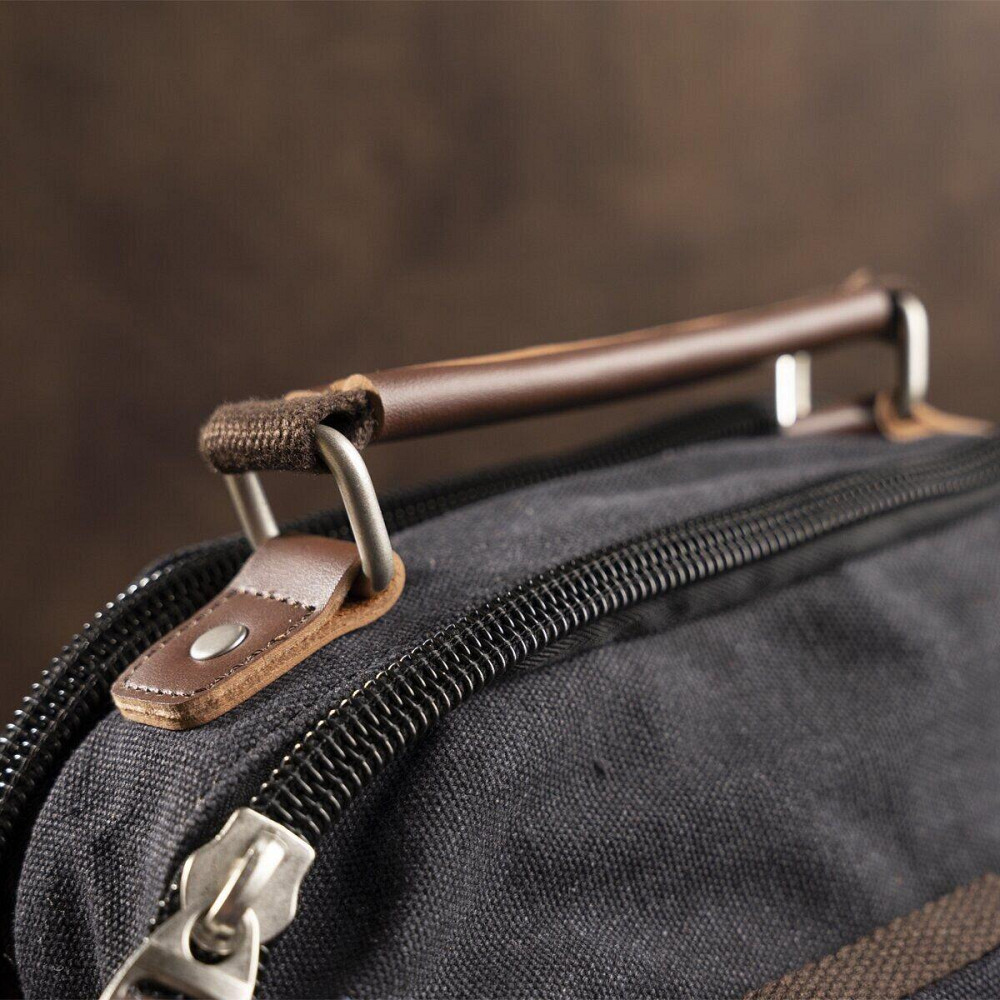 Сумка вертикальная текстильная Vintage 20079 Черная Киев - изображение 1