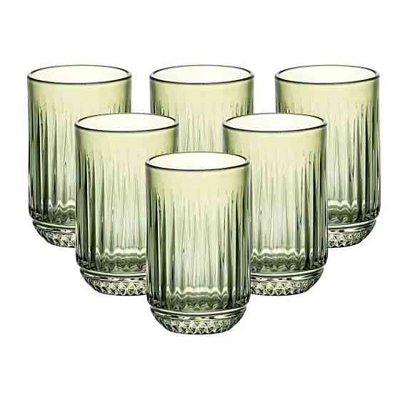 TS Kitchen Набір склянок 6 штук 450 мл скляні зелений Київ