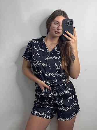 Піжама жіноча з сатину з шортами і сорочкою Pijamlook XL-2XL Харків