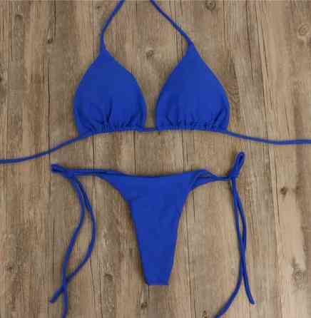 Купальник бікіні жіночий на зав`язках синій 42 Київ