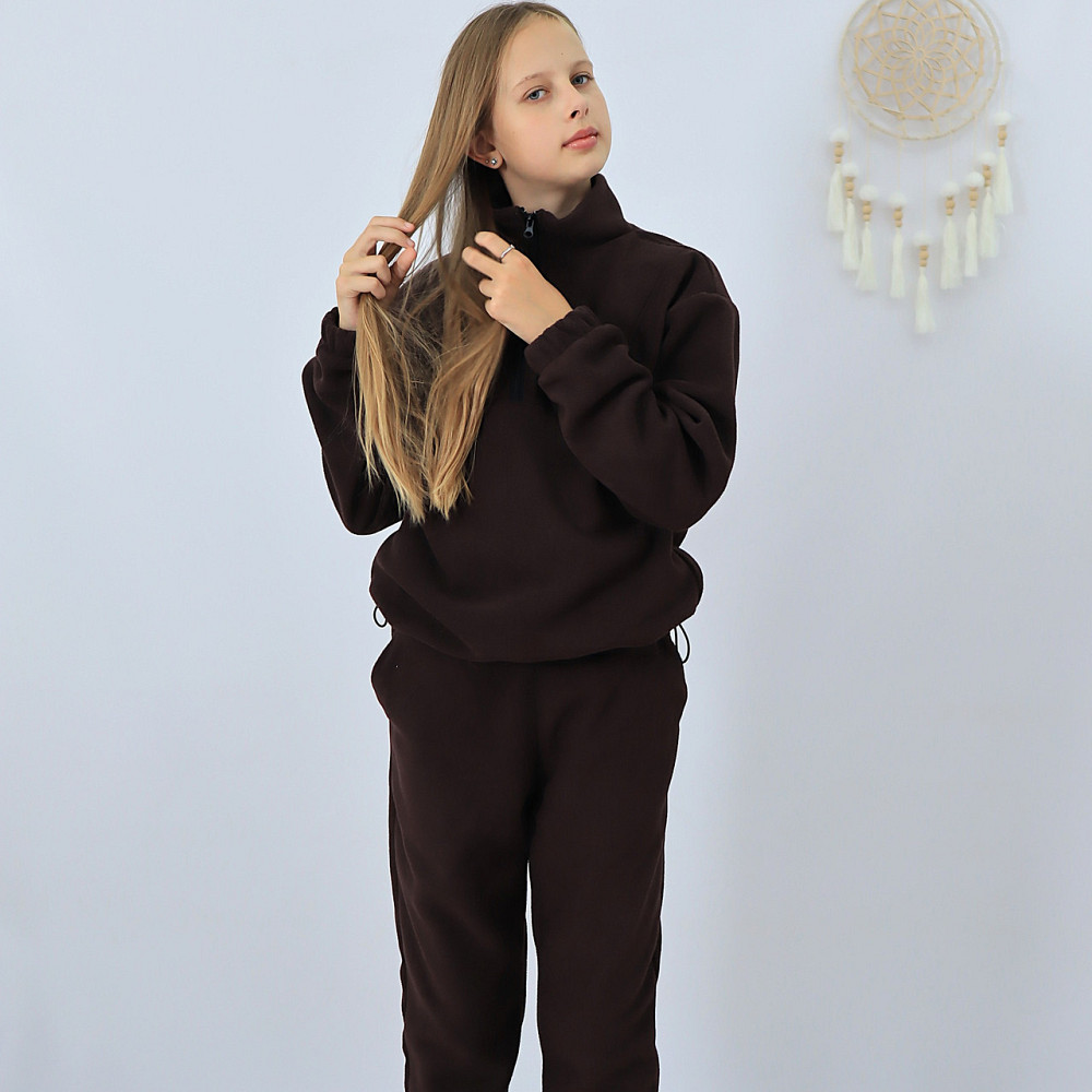 Дитячий флісовий теплий костюм на зиму (толстовка на затяжках+штани)  Шоколад Кам'янець-Подільський - фото 7