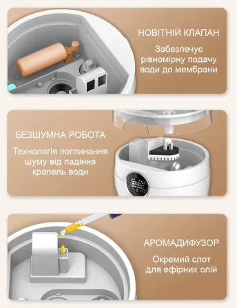 Безшумний ультразвуковий потужний зволожувач повітря Doctor-101 Neptune на 4.5л з сенсорним дисплеєм Дніпро - фото 2