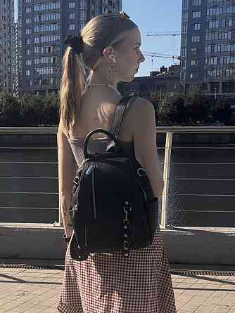 Классический женский рюкзак из натуральной кожи Vintage 23061 Черный Киев