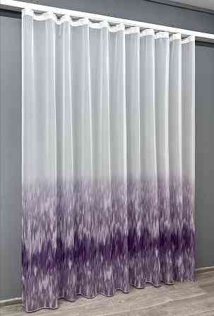 Тюль VR-Textil 1760т Шифон с принтом Сиреневый с белым 300х270 см (42-0787) Киев