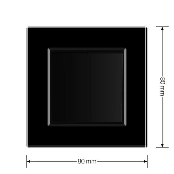 LIVOLO Вимикач універсальний 2-клавішний Livolo чорний скло 250В 10А (VL-C7FCMKS-1BP) Коломыя