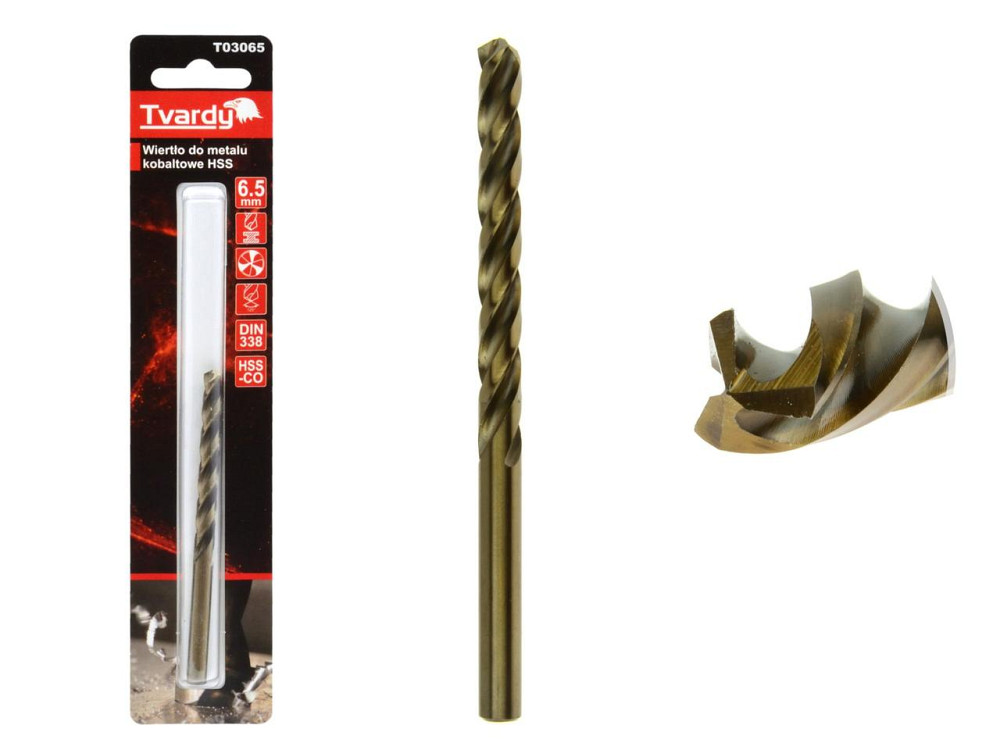 Свердло металу кобальтове "Tvardy" HSS-Co M35 (DIN338) діаметром  6,5мм Киев - изображение 1