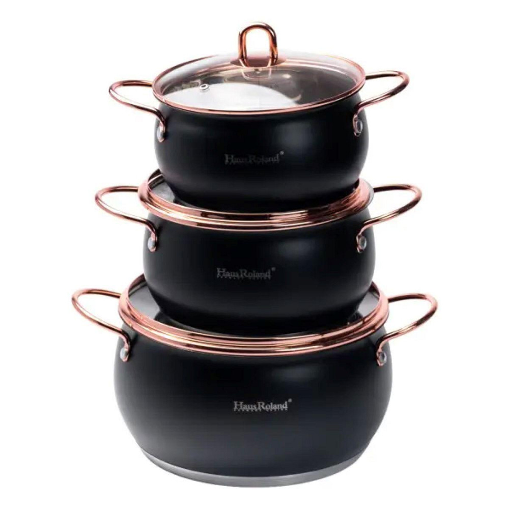 Набір кастрюль з нержавійки з кришками 2,6-6,1 л Київ - фото 2