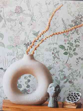 Шпалери вінілові на флізеліні AS creation The Bos 0.53х10 рослини листя квітів ягоди зелені на білому Київ