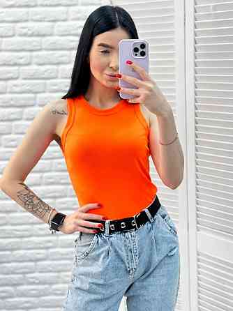 Майка жіноча рубчик Effy 46-48, Жовтогарячий (неон) Київ