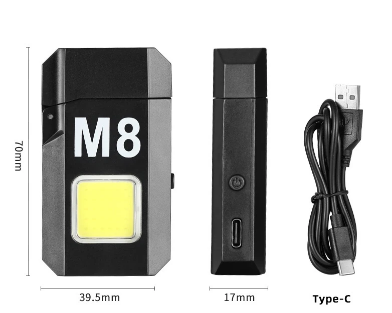 Спіральна запальничка з Led ліхтариком і зарядкою від USB 6002 M8 Київ