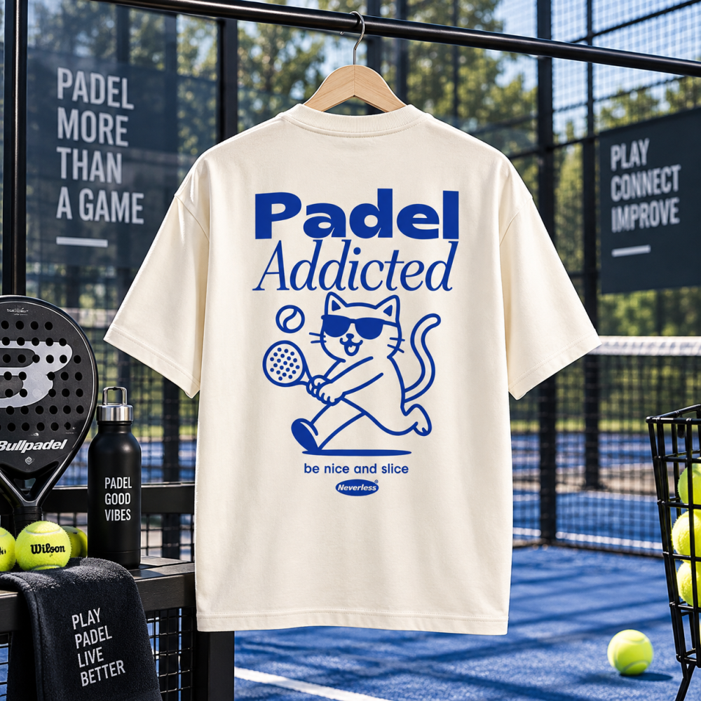 Футболка для паделу Padel Addicted з принтом кота, спортивна унісекс S Чернівці - фото 1