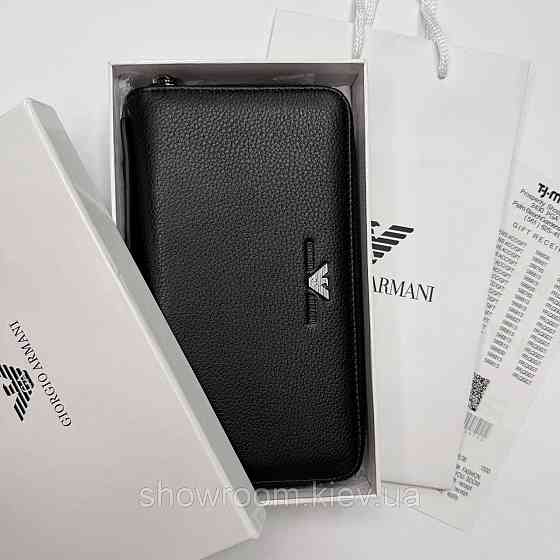 Кожаный брендовый клатч Armani с отделением для телефона (6615) Киев