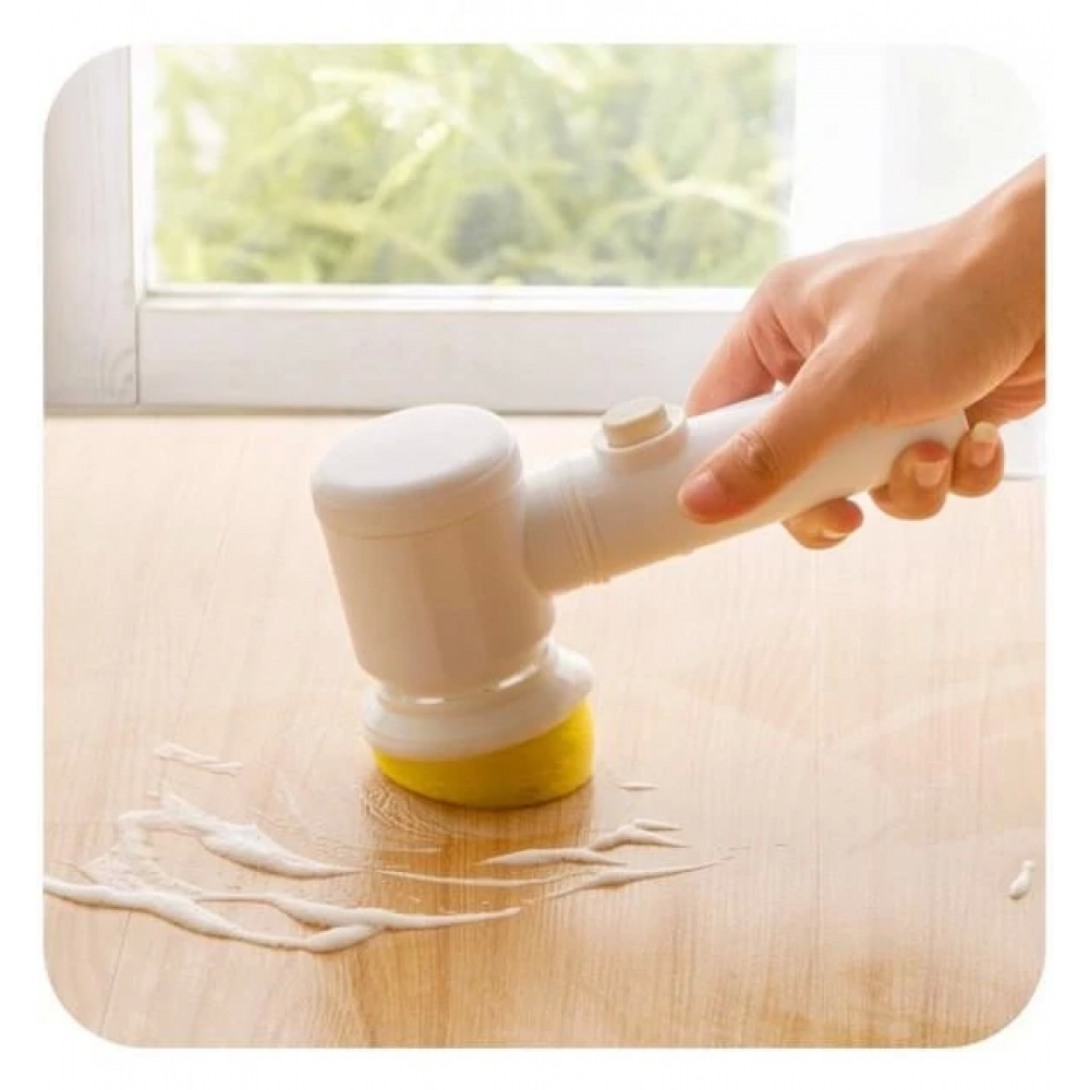 Електрична щітка 5в1 для прибирання та миття посуду з 3 насадками Magic Brush на батарейках Одеса - фото 7