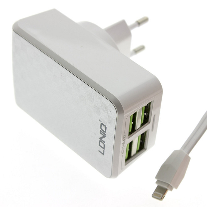 Мережевий адаптер (зарядний пристрій) LDNIO DL-AC62 4xUSB 4.2 A + кабель micro USB Полтава - фото 1