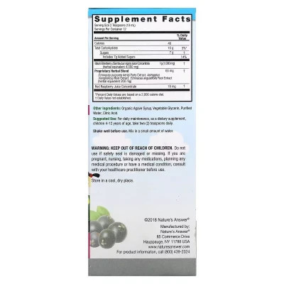Витаминно-минеральный комплекс Nature's Answer Черная бузина для детей, 4000 мг, Sambucus Kid's Formula, 120 мл (NTA-26044) Винница - изображение 3