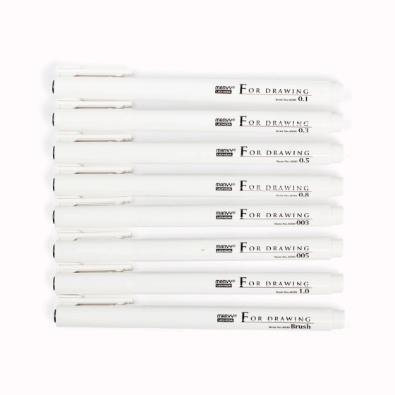 Набор Drawing Pen, черный 8 шт Marvy Киев