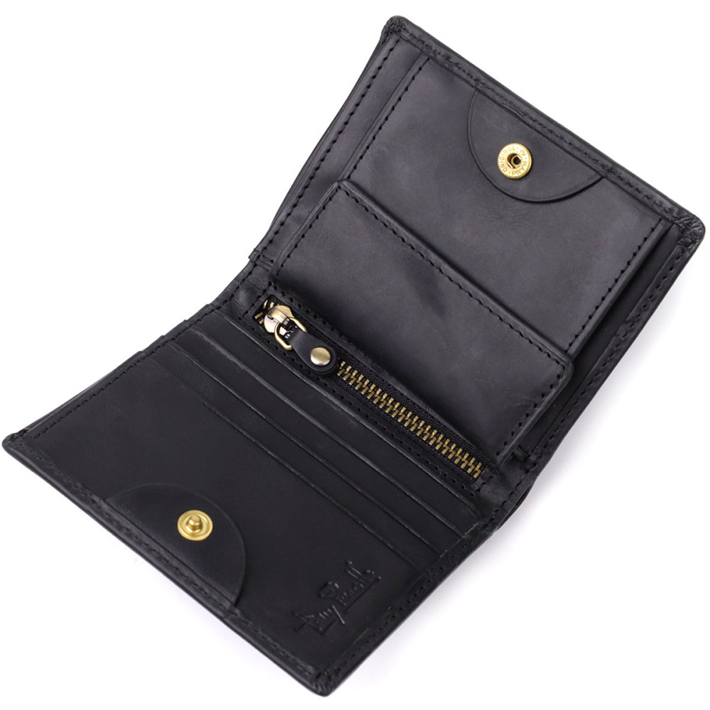 Мужской вертикальный кошелек из матовой натуральной кожи Tony Perotti 20832_1 (1165 nero) Черный Киев - изображение 6