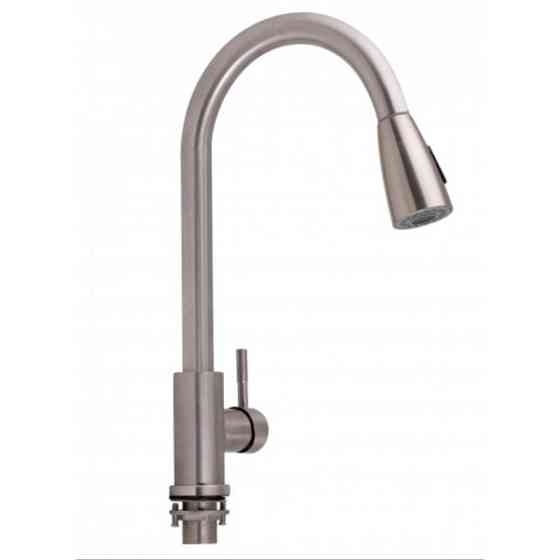 Змішувач для кухні Lidz (NKS) 12 32 015FL-8 з висувним виливом, сатин Київ